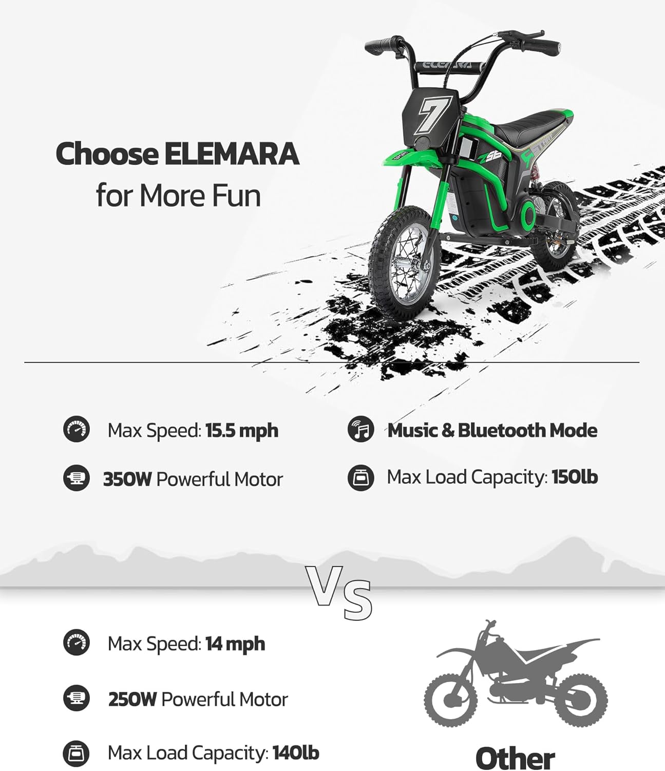 ELEMARA Electric Dirt Bike (Green)