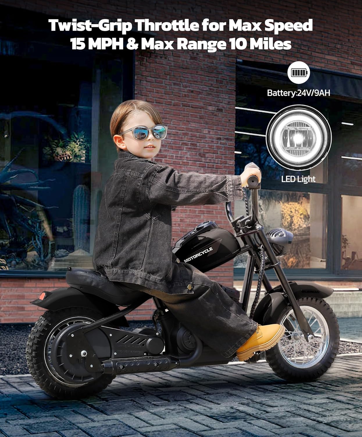 ELEMARA Dirt Bike Electric, 15 mph & 150lb Max, Motor Bikes for Kids