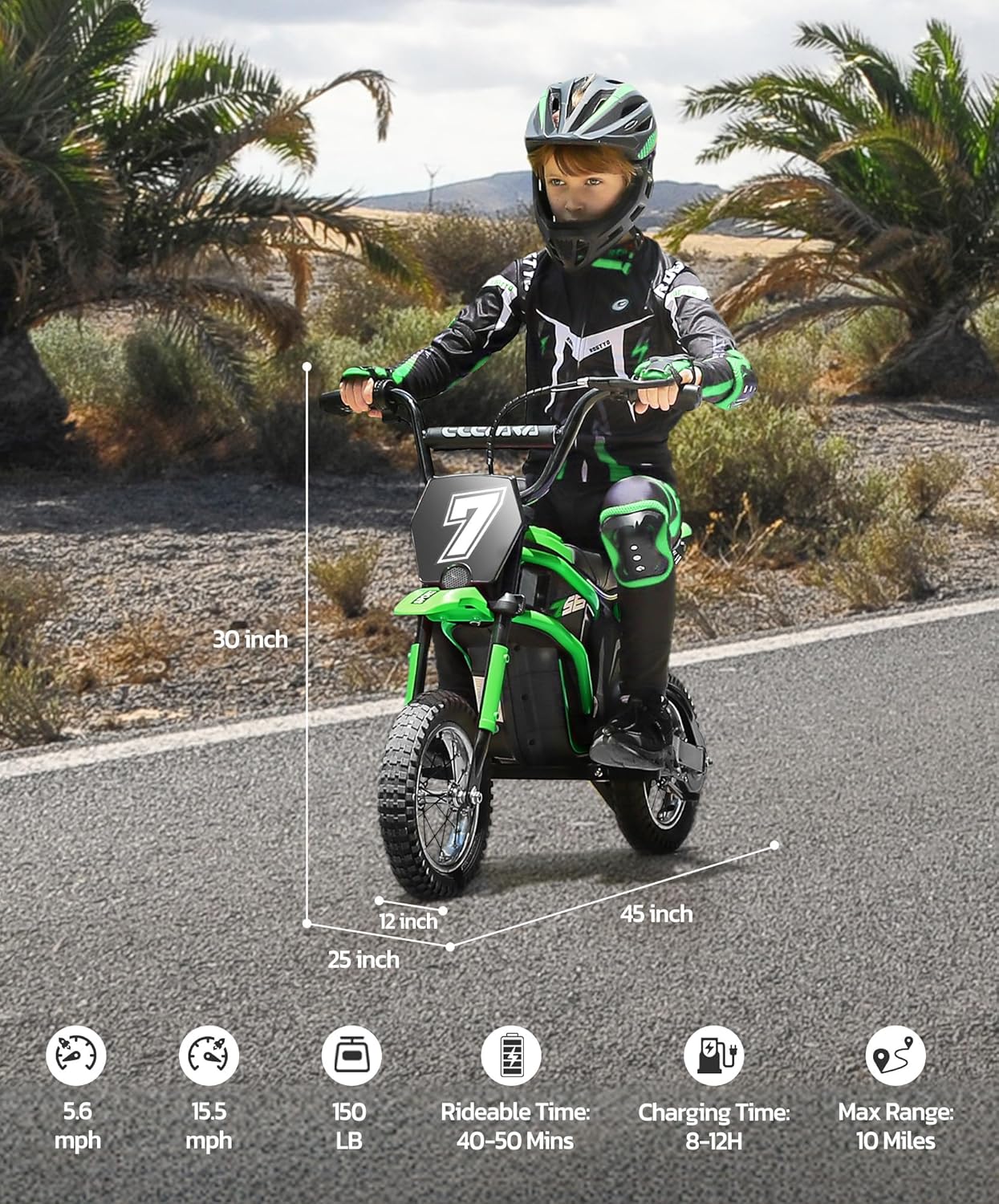 ELEMARA Electric Dirt Bike (Green)