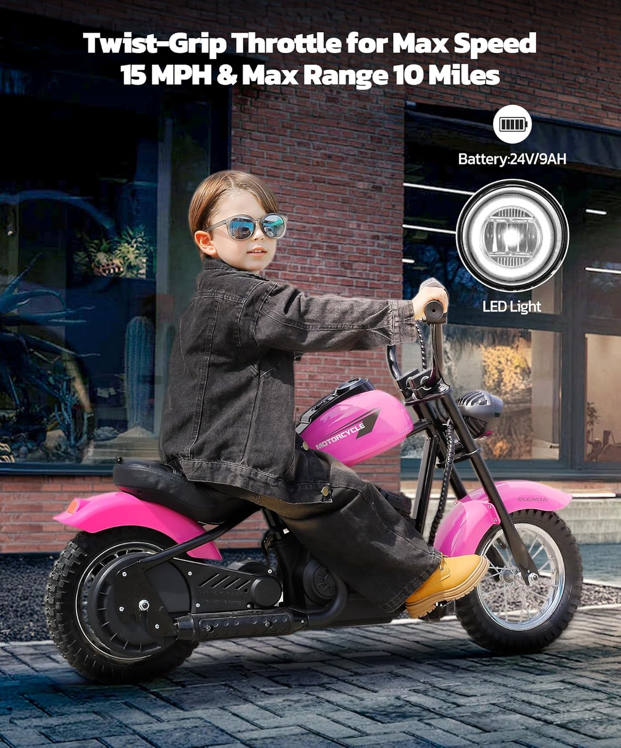 ELEMARA Dirt Bike Electric, 15 mph & 150lb Max, Motor Bikes for Kids