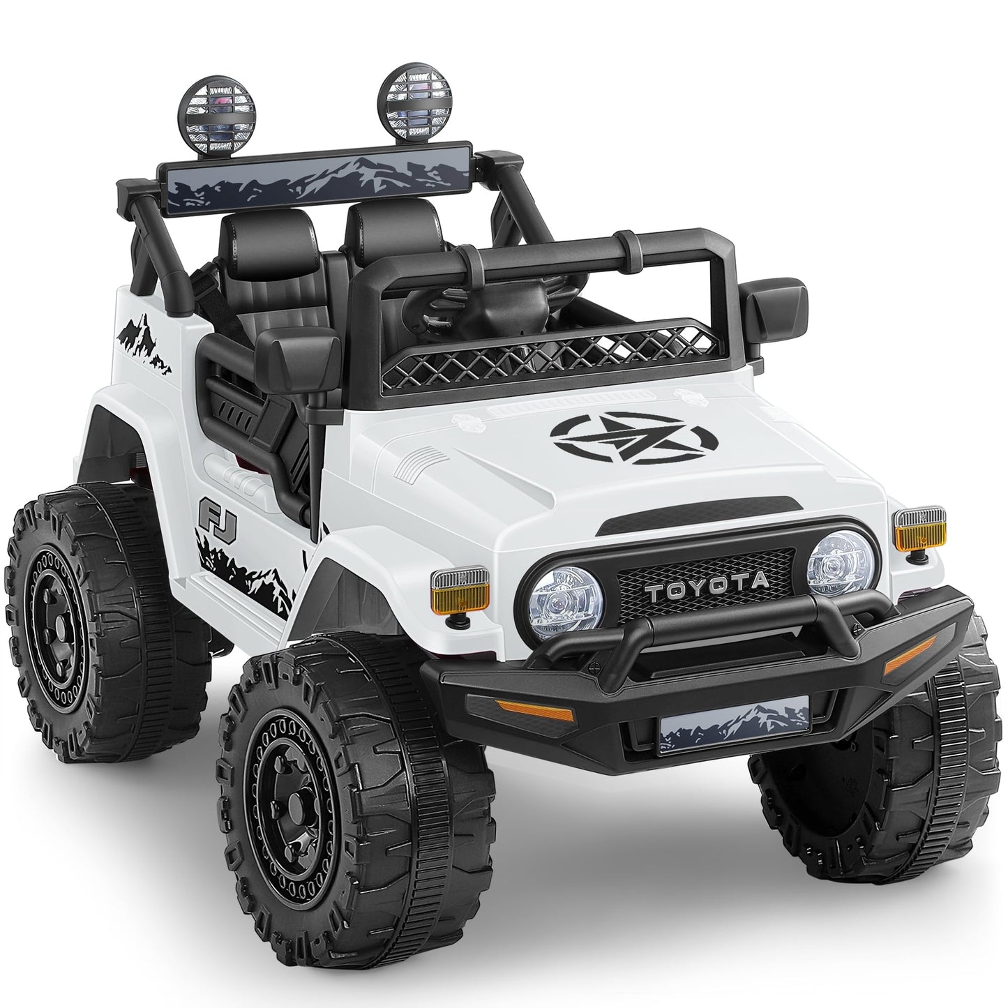 ELEMARA Ride on Car 12V 7AH Toyota FJ40 Electric Off-Road SUV Vehicle