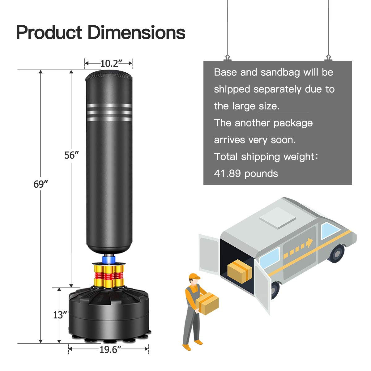 ELEMARA Freestanding Punching Bag with Suction Cup Base for Adult Youth