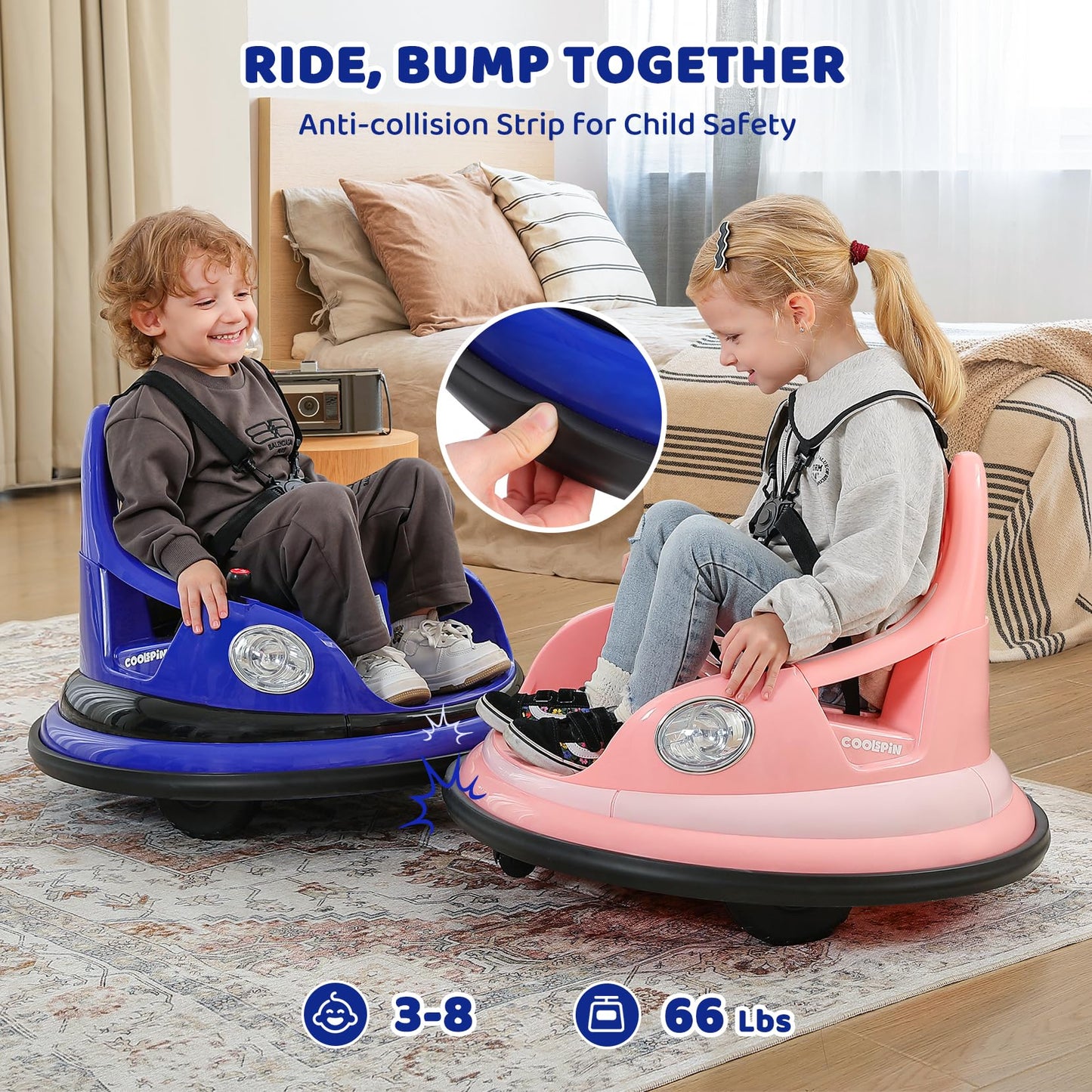 ELEMARA Ride on Bumper Car for Toddlers