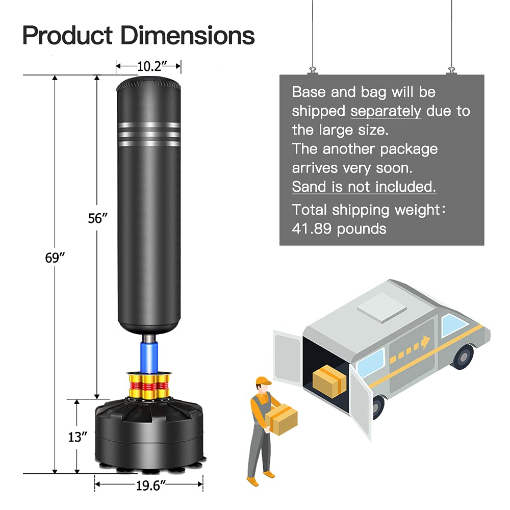 ELEMARA Freestanding Punching Bag with Stand for Adult Youth
