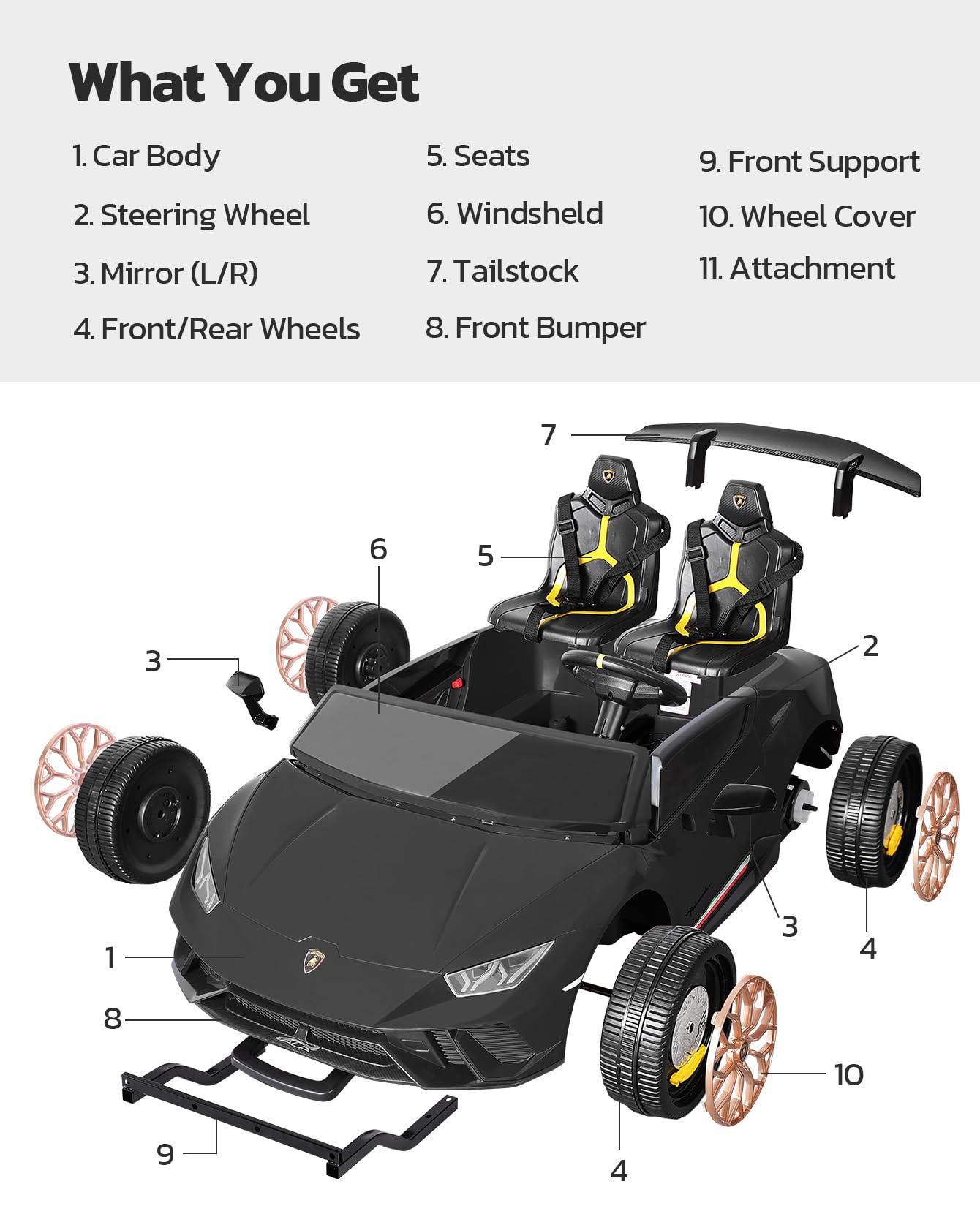 Elemara 12V 10Ah Lamborghini Car for Kids