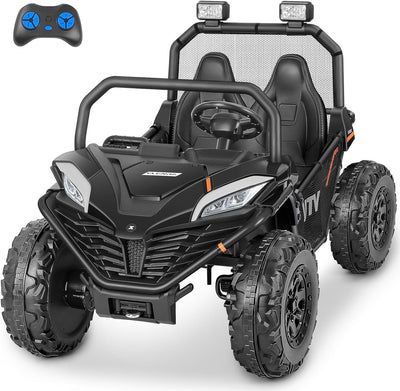 24V Ride on Car for Kids, 2 Seater XL 20" Seat Ride on Toy, 10AH 4WD Battery Powered 4.5MPH Electric Car with Remote, 3 Speeds, Music Gift for Ages 3-8