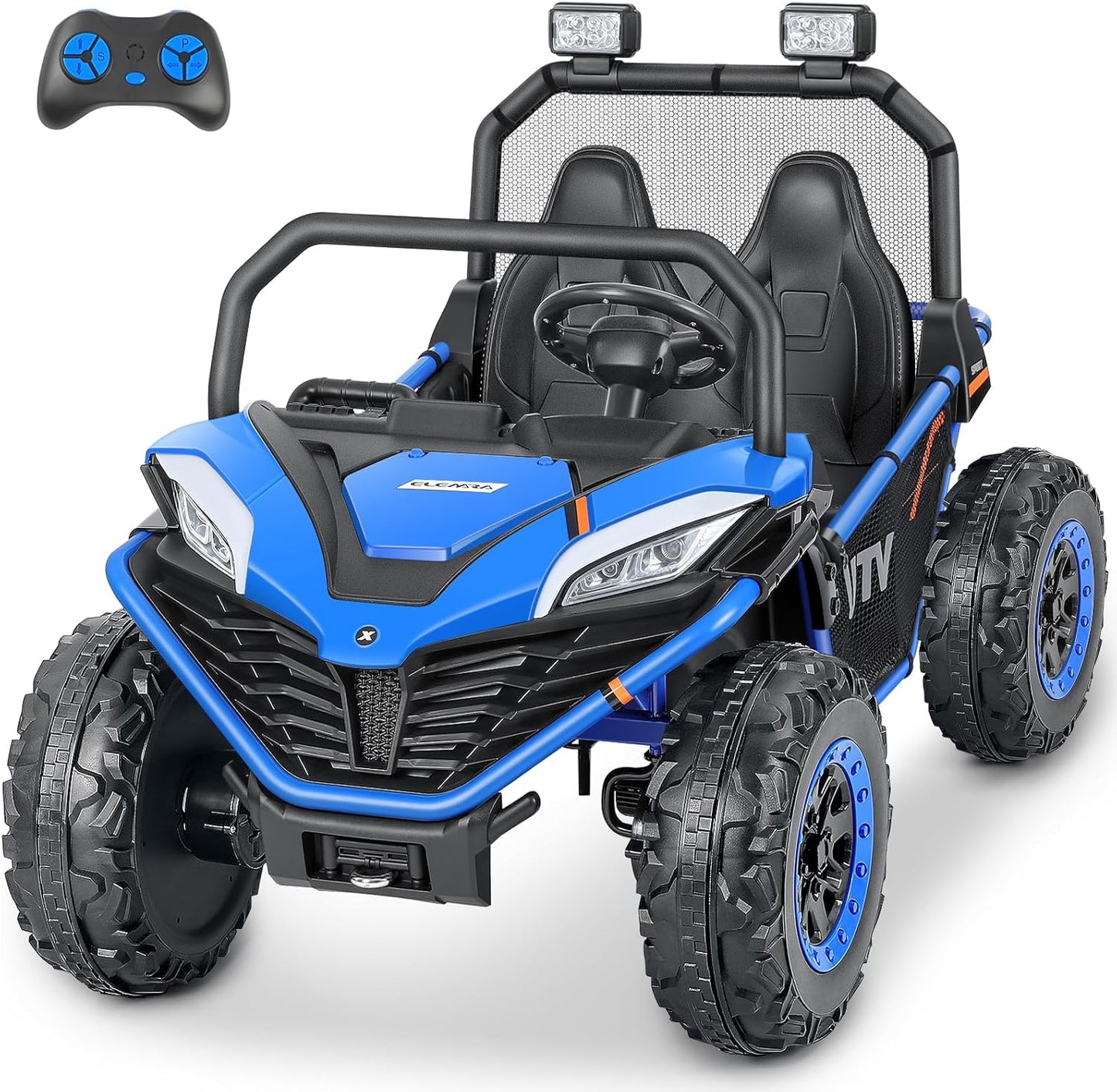 24V Ride on Car for Kids, 2 Seater XL 20" Seat Ride on Toy, 10AH 4WD Battery Powered 4.5MPH Electric Car with Remote, 3 Speeds, Music Gift for Ages 3-8