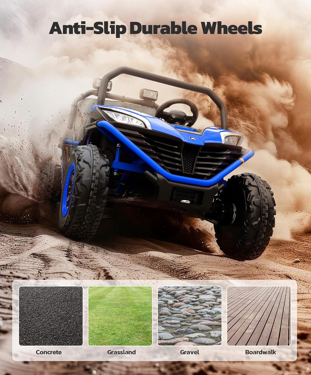 24V Ride on Car for Kids, 2 Seater XL 20" Seat Ride on Toy, 10AH 4WD Battery Powered 4.5MPH Electric Car with Remote, 3 Speeds, Music Gift for Ages 3-8