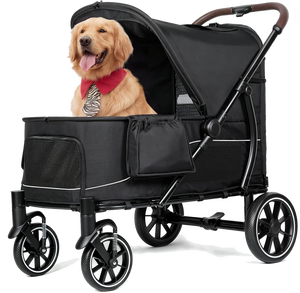 ELEMARA Heavy-Duty Large Dog Stroller with Walk-in Ramp