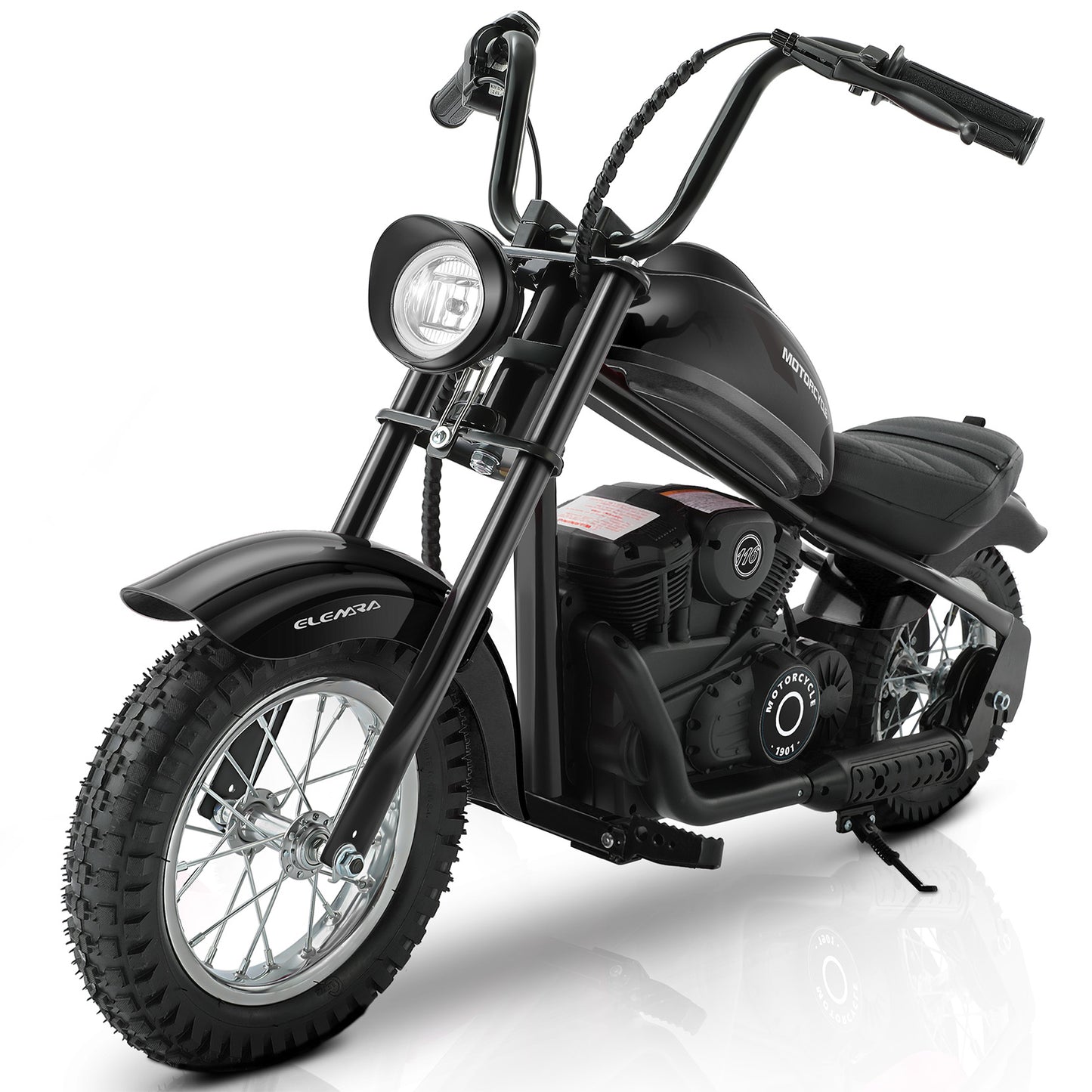 Electric Dirt Bike, 15 mph & 150lb Max, 24V Ride on Toy for Big Kids w/LED Lights & Power Display,Chain-Driven Motor,Twist-Grip Throttle, Shock Springs,Handbrake,12" Air-Filled Tires-Black