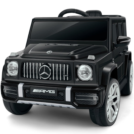 Licensed Mercedes-Benz AMG G63 Ride on Toys,12V Ride on Car with Remote Control,Rechargeable Battery,Flickering Lights/LED Lights, Bluetooth,Music & Horn, Soft Start, Low Battery Prompt,Black