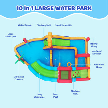 ELEMARA Inflatable Water Slide Bounce House