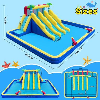 ELEMARA 20.66x16.4FT Inflatable Water Slide for Big Kids