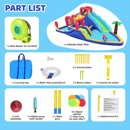ELEMARA Inflatable Water Slide Bounce House