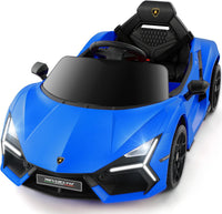 Licensed Lamborghini Car for Kids to Drive with Scissor Door,Toddler Ride on Toys with Remote Control,12V Battery Car for Kid with Bluetooth,MP3 Player,LED Light and Wide Seat, Hot Pink
