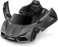 Licensed Lamborghini Car for Kids to Drive with Scissor Door,Toddler Ride on Toys with Remote Control,12V Battery Car for Kid with Bluetooth,MP3 Player,LED Light and Wide Seat, Hot Pink