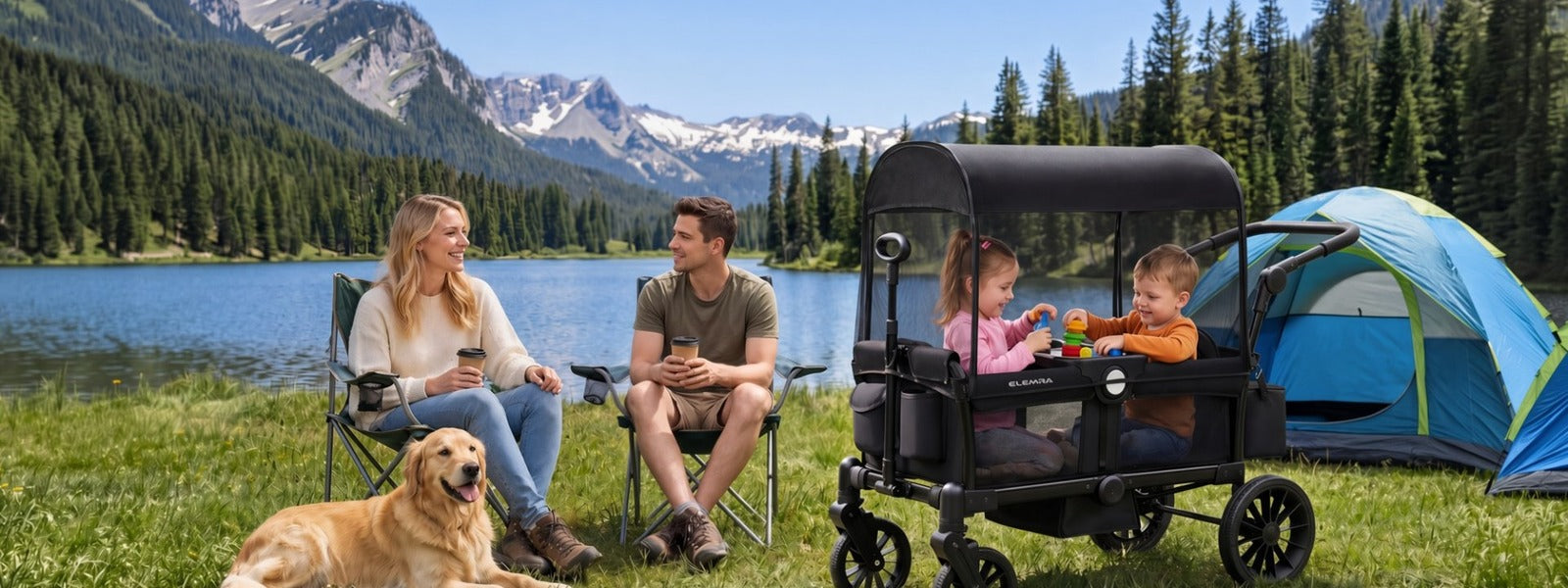 Wagon Stroller for 2 Kids